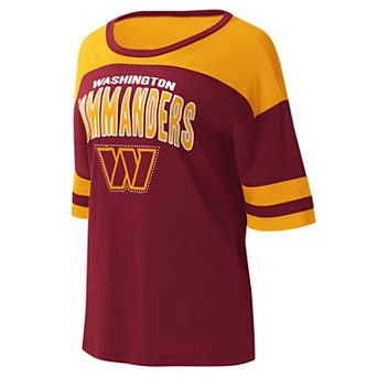 Women's G-III 4Her by Carl Banks Burgundy/Gold Washington Commanders Play the Ball T-Shirt