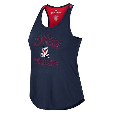 Women's Colosseum Navy Arizona Wildcats 10 Days Racerback Scoop Neck Tank Top