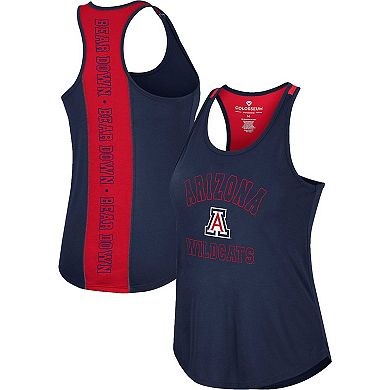 Women's Colosseum Navy Arizona Wildcats 10 Days Racerback Scoop Neck Tank Top