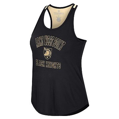 Women's Colosseum Black Army Black Knights 10 Days Racerback Scoop Neck Tank Top