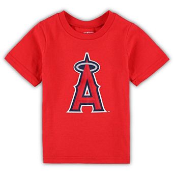 Toddler Red Los Angeles Angels Team Crew Primary Logo T-Shirt