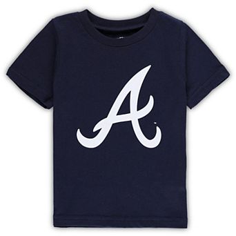 Toddler Navy Atlanta Braves Team Crew Primary Logo T-Shirt