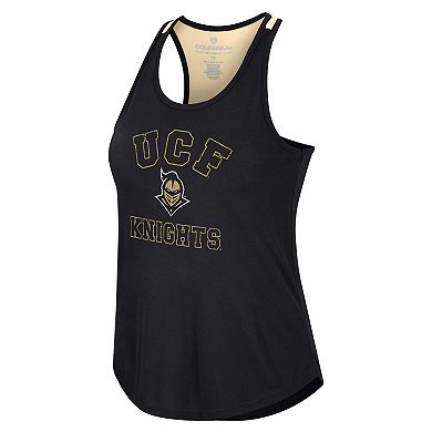 Women's Colosseum Black UCF Knights 10 Days Racerback Scoop Neck Tank Top