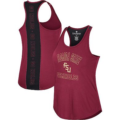 Women's Colosseum Garnet Florida State Seminoles 10 Days Racerback Scoop Neck Tank Top