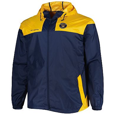 Men's Columbia Navy Milwaukee Brewers Flash Forward Challenger Omni-Shade Full-Zip Windbreaker