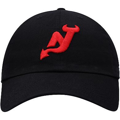 Men's '47 Black New Jersey Devils Alternate Logo Clean Up Adjustable Hat