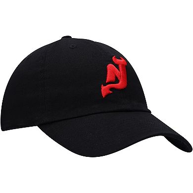 Men's '47 Black New Jersey Devils Alternate Logo Clean Up Adjustable Hat