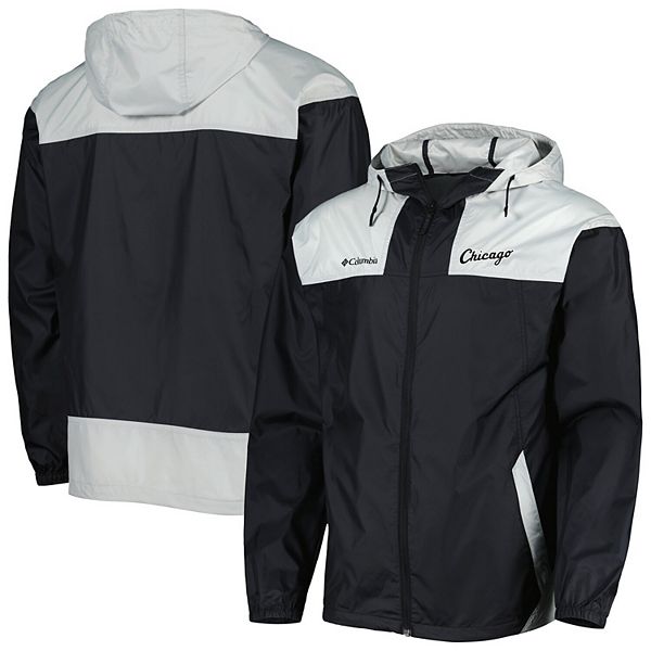 Men's Columbia Black/Gray Chicago White Sox Omni-Shade Flash Forward  Challenger Full-Zip Windbreaker Jacket