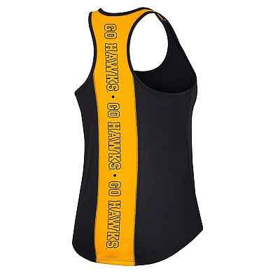 Women's Colosseum Black Iowa Hawkeyes 10 Days Racerback Scoop Neck Tank Top