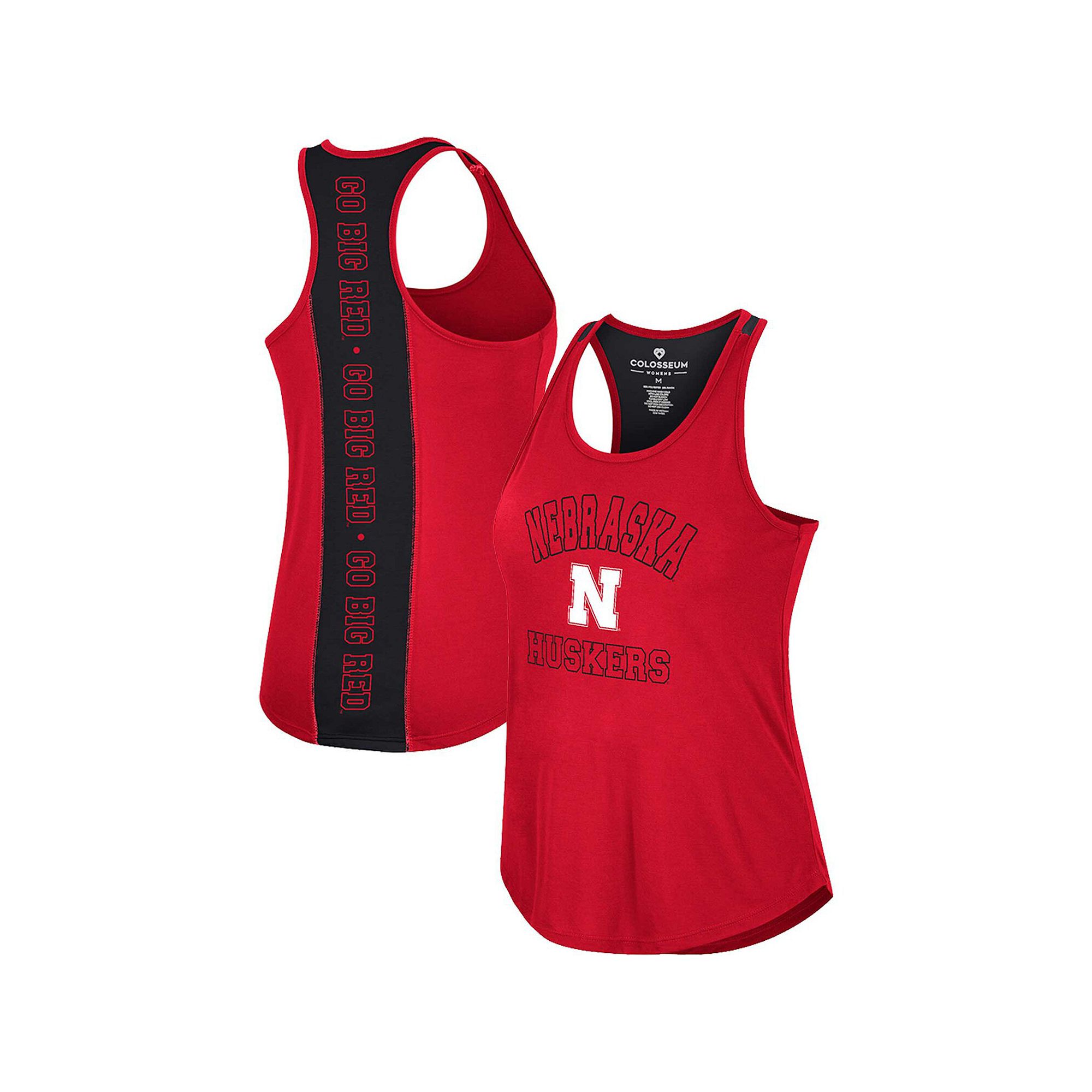 Womens Colosseum Scarlet Nebraska Huskers 10 Days Racerback Scoop Neck Tan