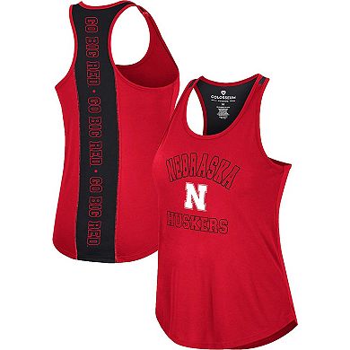 Women's Colosseum Scarlet Nebraska Huskers 10 Days Racerback Scoop Neck Tank Top