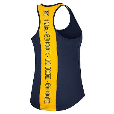 Women's Colosseum Navy Michigan Wolverines 10 Days Racerback Scoop Neck Tank Top