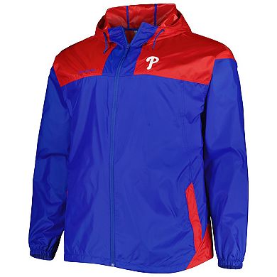 Men's Columbia Royal Philadelphia Phillies Flash Forward Challenger Omni-Shade Full-Zip Windbreaker