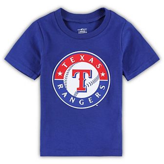 Toddler Royal Texas Rangers Team Crew Primary Logo T-Shirt