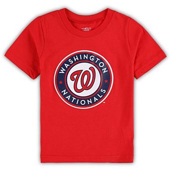 Toddler Red Washington Nationals Team Crew Primary Logo T-Shirt