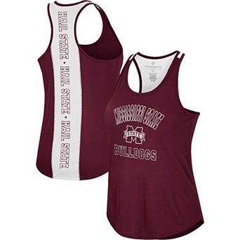 Women's Colosseum Maroon Mississippi State Bulldogs 10 Days Racerback Scoop Neck Tank Top