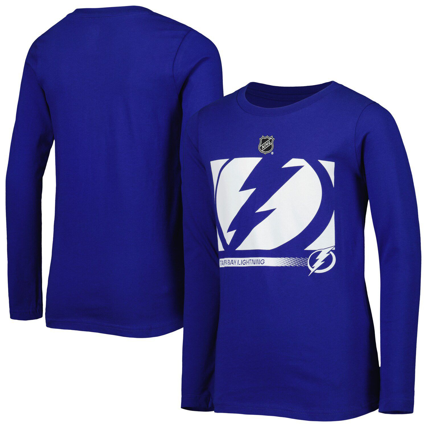 Tampa Bay Lightning Starter Cross Check Jersey V-Neck Long Sleeve T-Shirt -  Gray/Blue