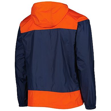 Men's Columbia Navy/Orange Detroit Tigers Omni-Shade Flash Forward Challenger Full-Zip Windbreaker Jacket