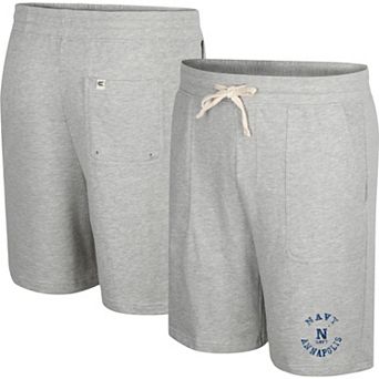 Men's Colosseum Heather Gray Navy Midshipmen Love To Hear This Terry Shorts