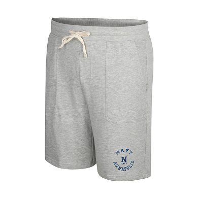 Men's Colosseum Heather Gray Navy Midshipmen Love To Hear This Terry Shorts