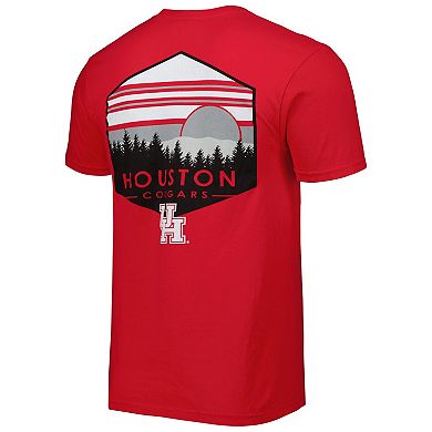 Men's Red Houston Cougars Landscape Shield T-Shirt
