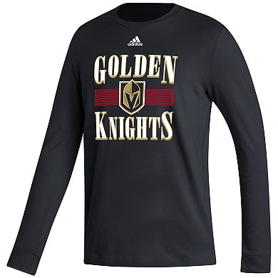 Men's adidas Black Vegas Golden Knights Reverse Retro 2.0 Fresh Playmaker Long Sleeve T-Shirt