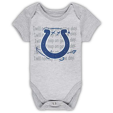 Newborn & Infant Royal/White Indianapolis Colts Eat Sleep Drool Football Three-Piece Bodysuit Set
