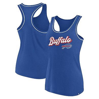 Women's Fanatics Branded Royal Buffalo Bills Wordmark Logo Racerback Scoop Neck Tank Top