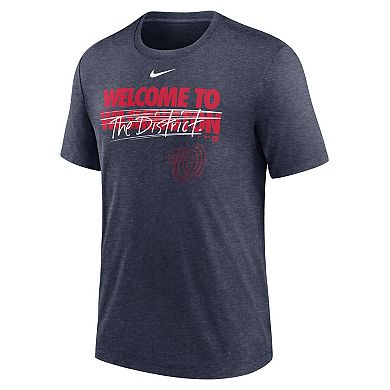 Men's Nike Heather Navy Washington Nationals Home Spin Tri-Blend T-Shirt