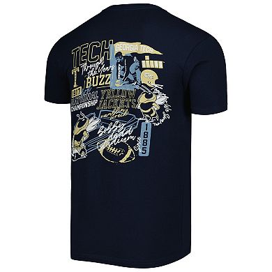 Men's Navy Georgia Tech Yellow Jackets Vintage Through the Years Two-Hit T-Shirt