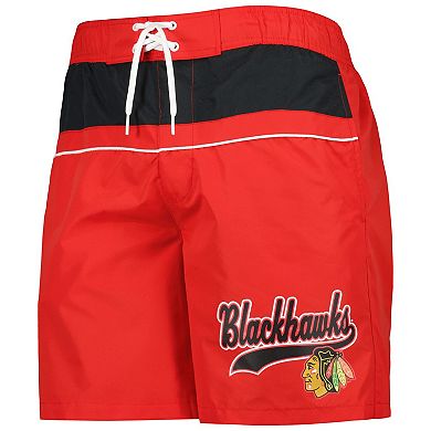 Men's Starter Red Chicago Blackhawks Freestyle Volley Swim Shorts