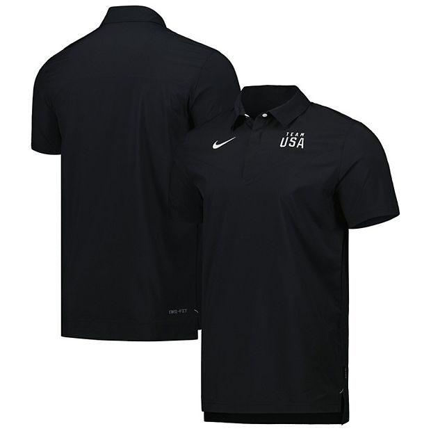 Men s Nike Black White Team USA Coaches Performance Polo