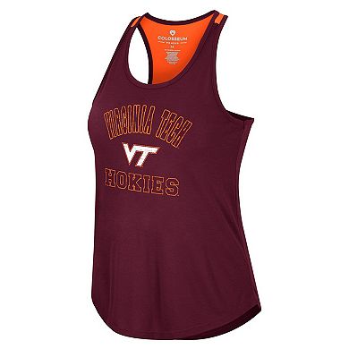 Women's Colosseum Maroon Virginia Tech Hokies 10 Days Racerback Scoop Neck Tank Top