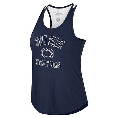 Women's Colosseum Navy Penn State Nittany Lions 10 Days Racerback Scoop Neck Tank Top