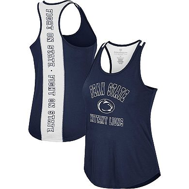 Women's Colosseum Navy Penn State Nittany Lions 10 Days Racerback Scoop Neck Tank Top