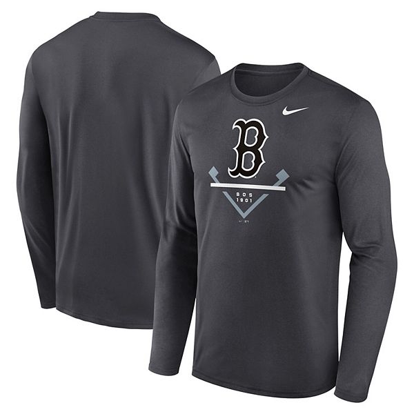 Men's Nike Anthracite Boston Red Sox Icon Legend Performance Long Sleeve T-Shirt Size: 3XL