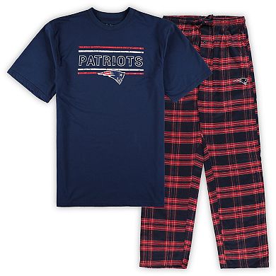 Men's Concepts Sport Navy/Red New England Patriots Big & Tall Flannel Sleep Set