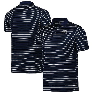 Men's Nike Navy/White Team USA Victory Striped Performance Polo