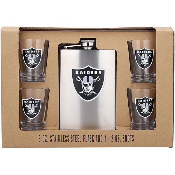 Las Vegas Raiders 8oz. Stainless Steel Flask & 2oz. Shot Glass Set