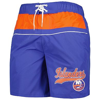 Men's Starter Royal New York Islanders Freestyle Volley Swim Shorts