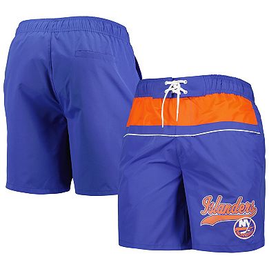 Men's Starter Royal New York Islanders Freestyle Volley Swim Shorts