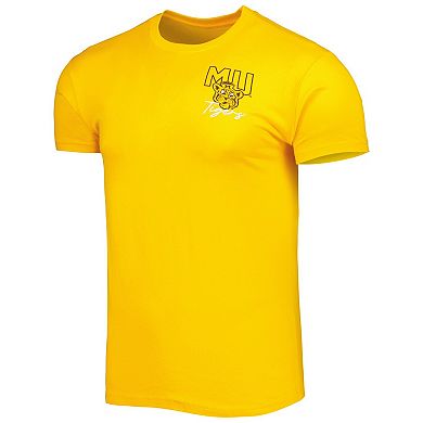 Men's Gold Missouri Tigers Vintage Through the Years 2-Hit T-Shirt