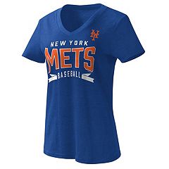 New York Mets Women's Oversized Spirit Jersey V-Neck T-Shirt - Royal