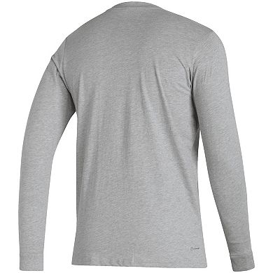 Men's adidas Heather Gray Arsenal Team Crest Long Sleeve T-Shirt