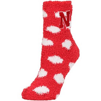 Women's ZooZatz Nebraska Huskers Plush Dot Socks