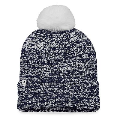Women's Fanatics Branded Deep Sea Blue Seattle Kraken Glimmer Cuffed Knit Hat with Pom