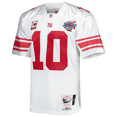 Men s Mitchell Ness Eli Manning White New York Giants Super Bowl XLII Authentic Throwback Retired