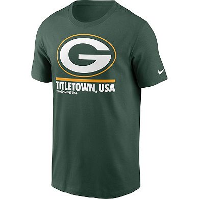 Men's Nike Green Green Bay Packers Hometown Collection Title Town T-Shirt