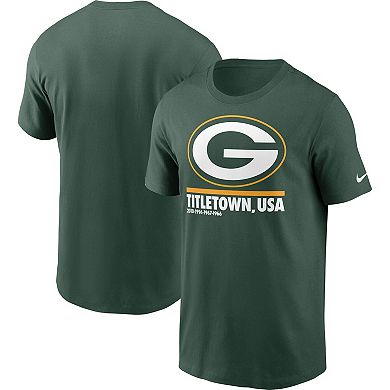 Men's Nike Green Green Bay Packers Hometown Collection Title Town T-Shirt