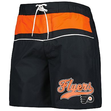 Men's Starter Black Philadelphia Flyers Freestyle Volley Swim Shorts